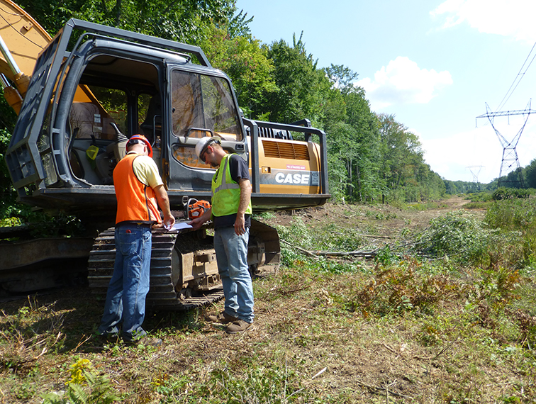 Backhoe-along-right-of-way